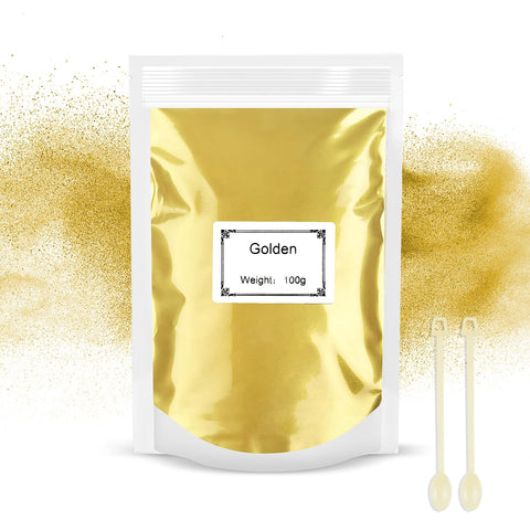 Rouclo 100g Mica Powder - Metallic Epoxy Resin Pigment - Soap Dye, Powder for Resin Making, Jewellery, Slime, Bombs, Bath, Candles (Gold)