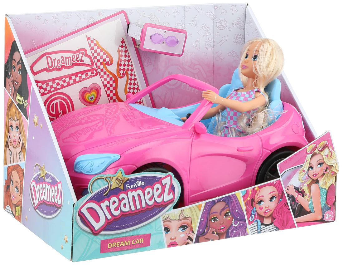 Fashion Doll with Convertible Car, 29 cm Doll Height