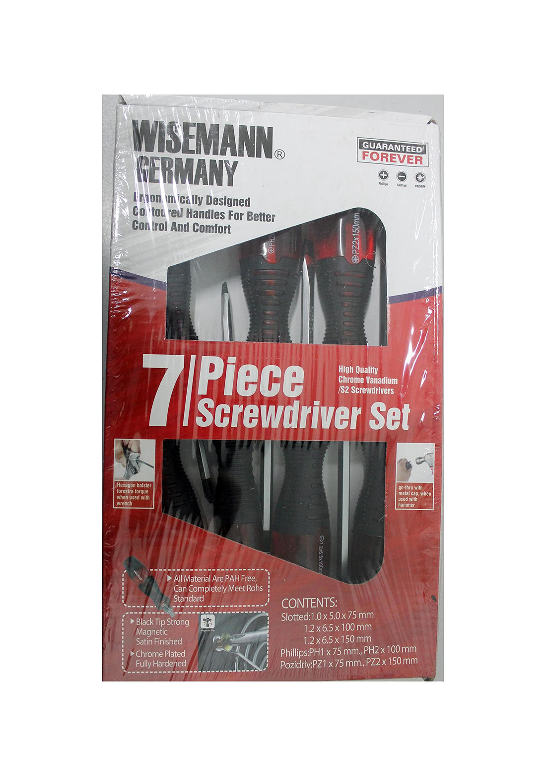 Screwdriver Set (7 Pieces, Brown/Red)