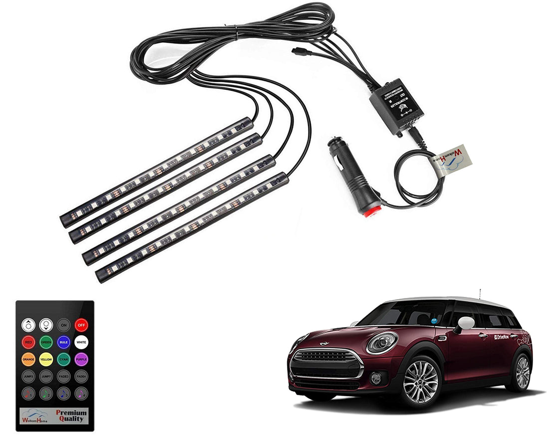 WolkomHome - LED RGB Car Interior Decorative Atmosphere Strip Music reactive Sounds Active Disco Equalizer Best Light for Mini Clubman