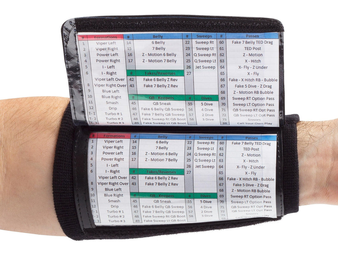 Khazna Football Play Wristbands - Youth Quarterback Gear - Wristband Playbook - Softball Wristbands for Signs