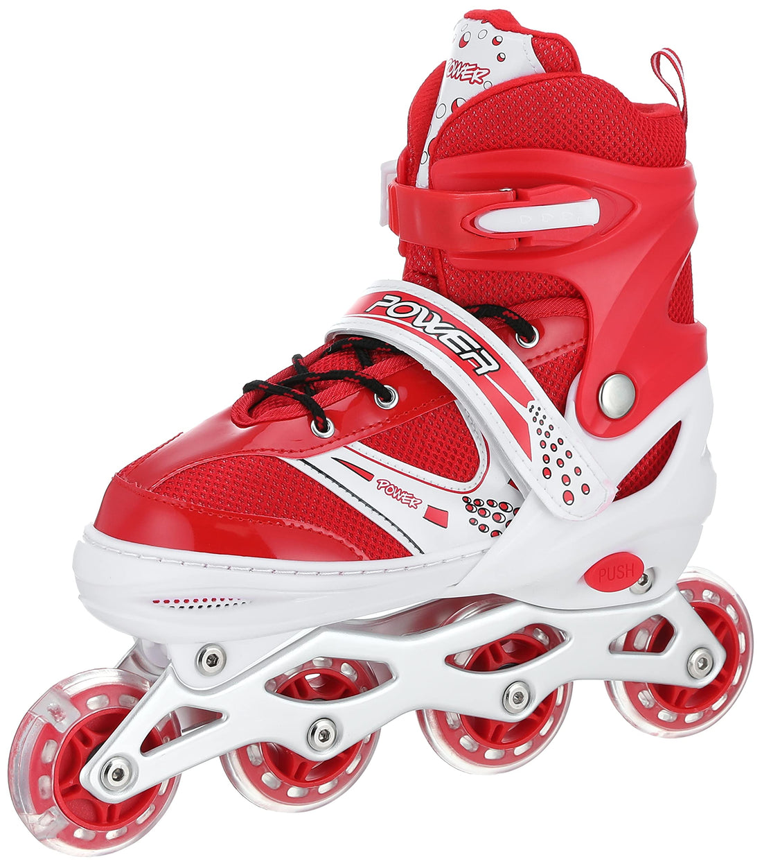 one year warranty_Skating shoes double calf single row size (39-42) - Red