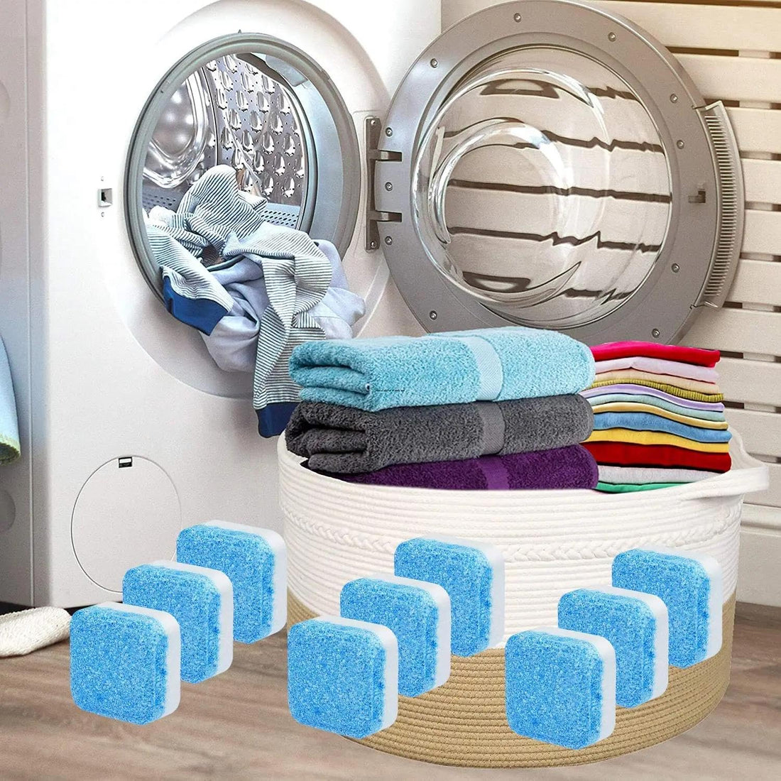 Brand New Washing Machine Detergent - Deep Cleaner for Washing Machine Residue, Washing Machine Sink Renewal, Universal Disinfection of Washing Machine Parts, Now in Al-Israa (2 Pack 24 Tablets)