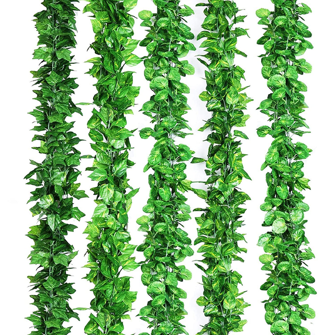 Lisopo 14 x Artificial Ivy Leaves Garland (20 metres) Artificial Ivy Garland Fake Ivy Garland for Wedding, Balcony, Kitchen, Garden, Office Decoration