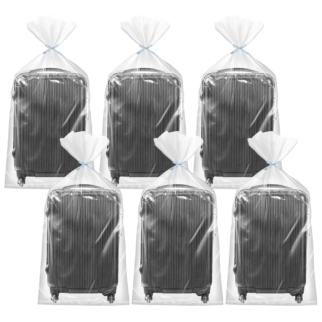 JAZZEEL 6-Pack of Extra-Large Clear Plastic Storage Bags (90x120cm), Flat Poly Bags for Protecting Furniture, Luggage, Suitcases, Quilts, and Large Plush Toys from Dust and Dirt