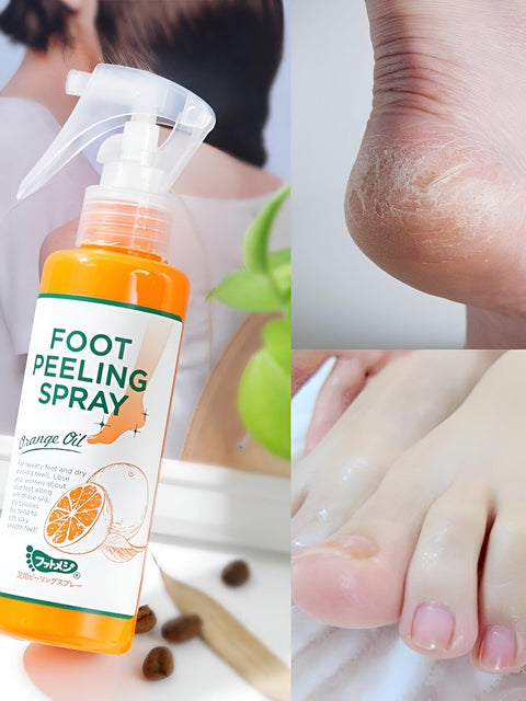 Foot & Body Scrub Spray 110ml - Enjoy the rejuvenating properties of our Foot Peeling Spray, suitable for men and women, featuring orange extract for effective exfoliation and hydration.