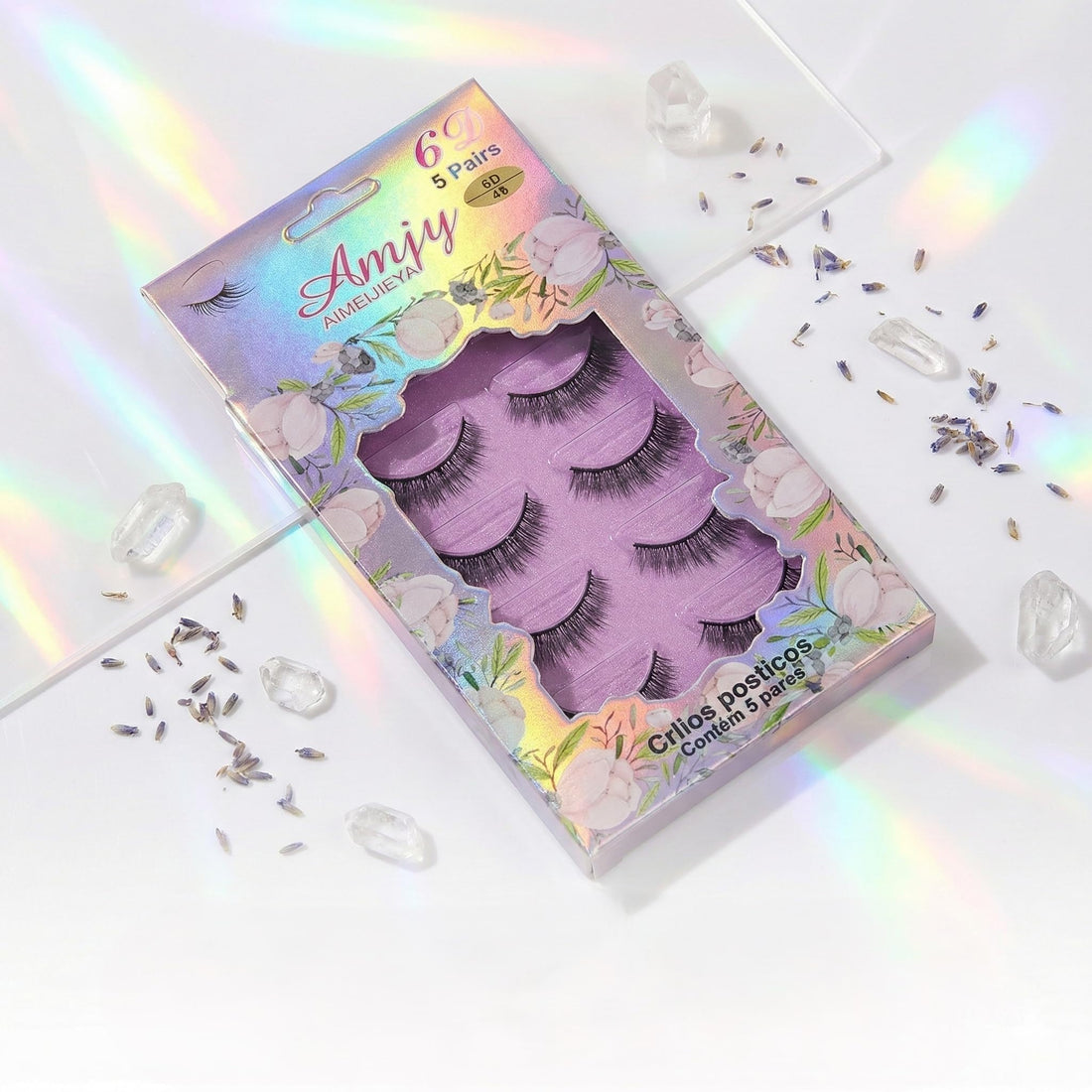 Nopatia 5 Pairs 6D Lashes Set - Volume & Long Lashes for Attractive Eyes - Reusable Soft Eyelashes for Events & Evening