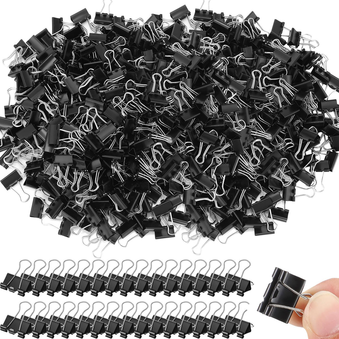 Jetec 500 Pieces 0. 6 Inch Black Binder Clips Bulk Small Paper Clamps Metal Paper Clips for Teachers Students Classroom Business Office and School Office Supplies
