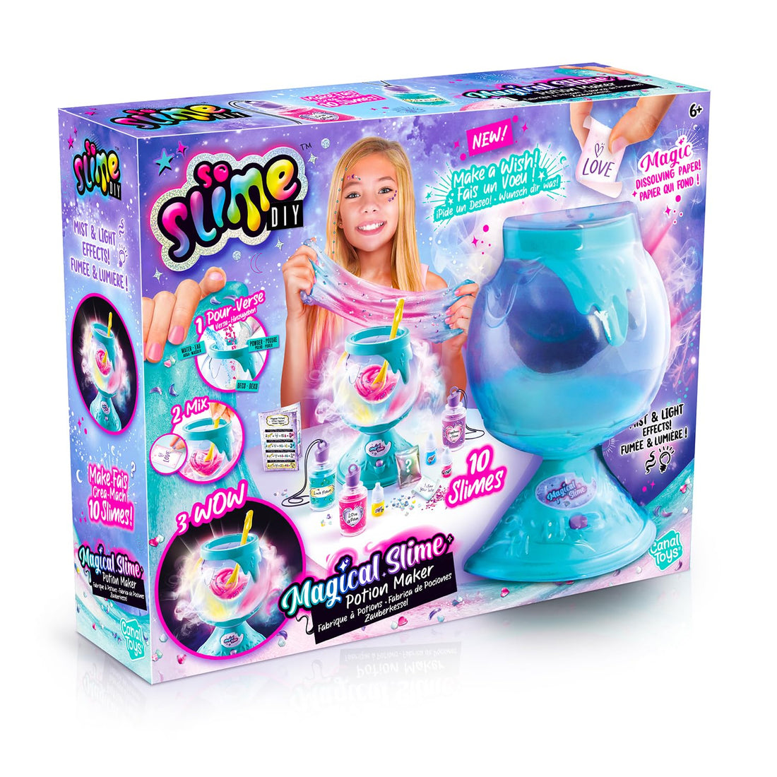 Canal Toys - So Slime - Magic Potion Factory - Interactive Kettle with Light & Smoke Effects - Mix Your Own Slime Potions with Elixirs & Decoration - Creative Slime Set for Children from 6 Years - SSC
