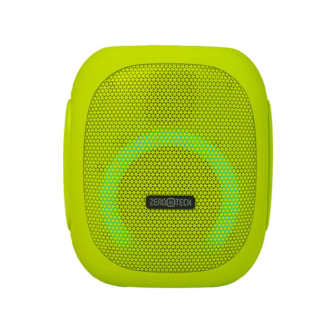 ZEROTECH Portable Bluetooth Speaker, 25W Hi-Fi Driver with Tweeter, IPX5 Waterproof, LED Ambient Light, TWS Stereo, Multiple Input Modes (Green)