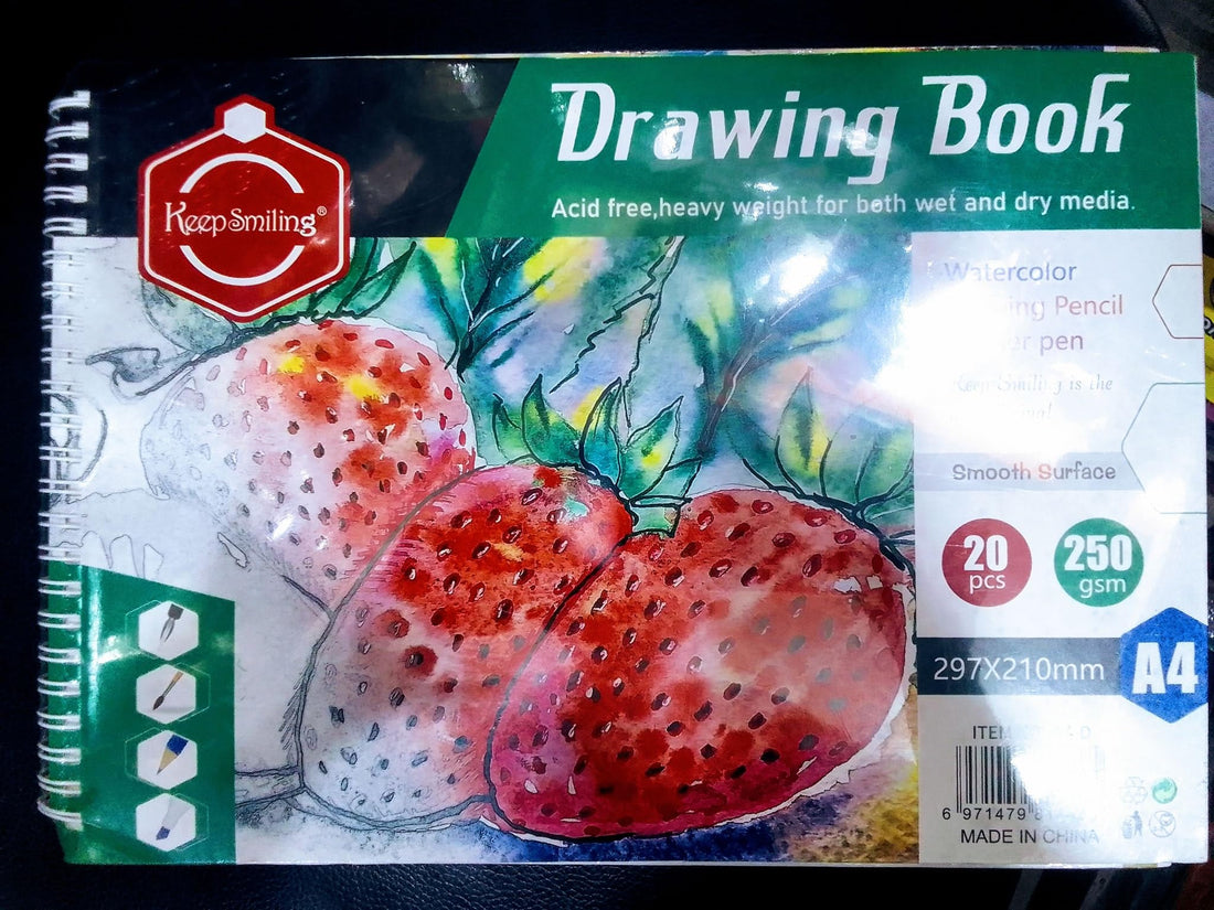 keep smiling Sketch 250g 20 Sheets A4 Sketch White Paper for Acrylic, Gouache and Watercolor