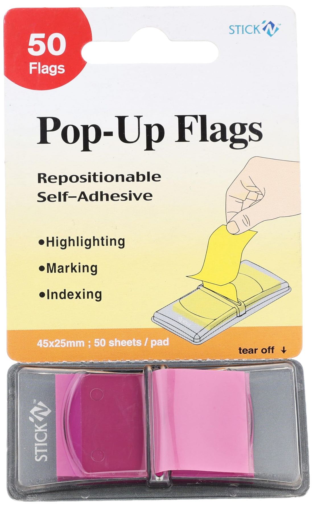 HOPAX-Stick'n 26014 Sticky Note 45X25 mm - Neon Purple, 50 Sheets