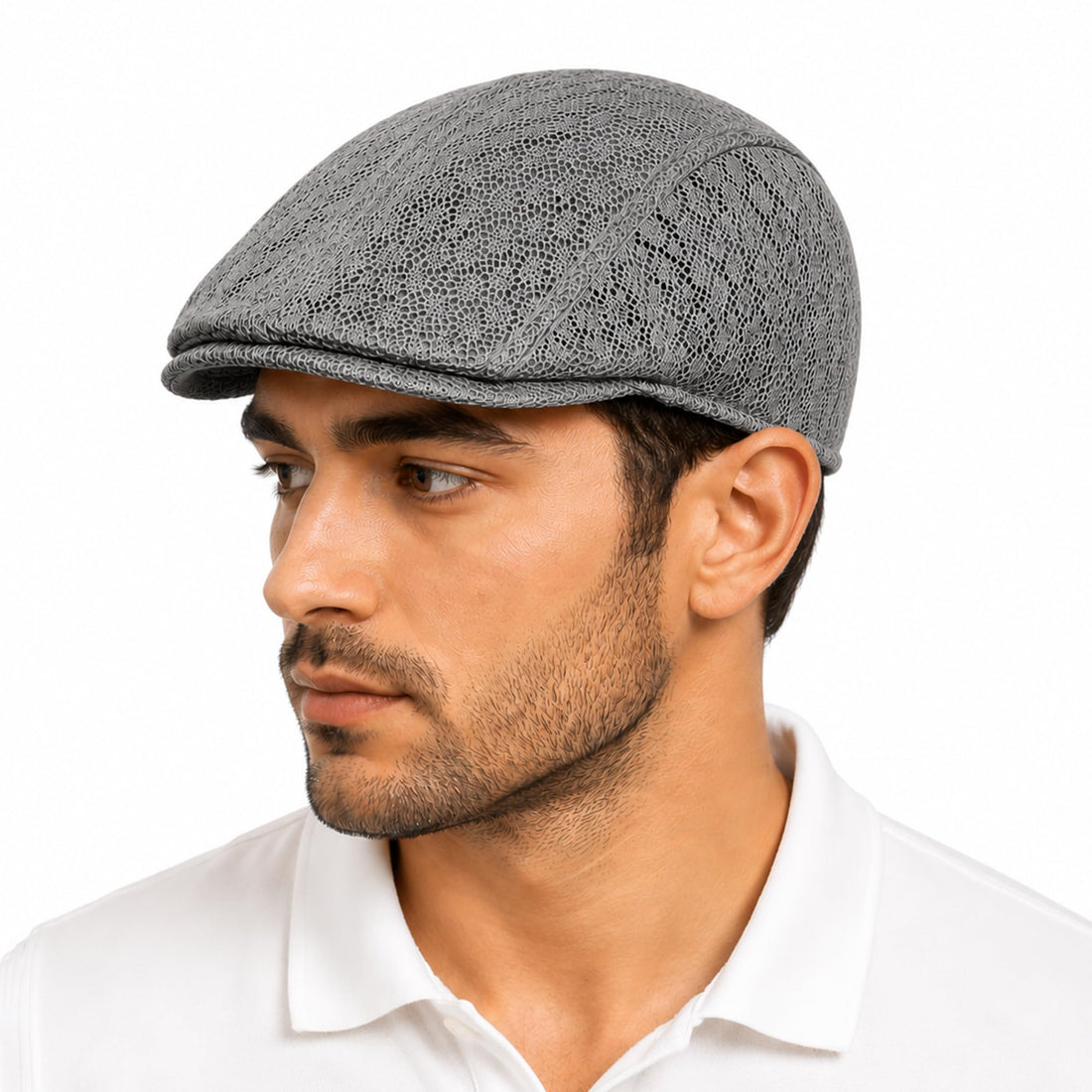 Men's Golf Style Classic Casket Cap, Summer Lightweight Breathable Mesh Cap, Fashion Flat Cap for Men and Elderly, Driving Travel Daily Outings (NO:18)