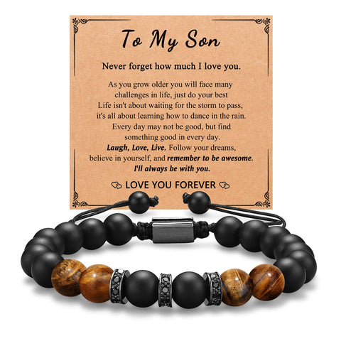 Mens Gifts for Boyfriend Husband Fiance Soulmate, To My Love Soulmate Grandpa Dad Son Grandson, Brother Anniversary Christmas Bracelet Gifts for Him, 5.5 inch, Stainless Steel
