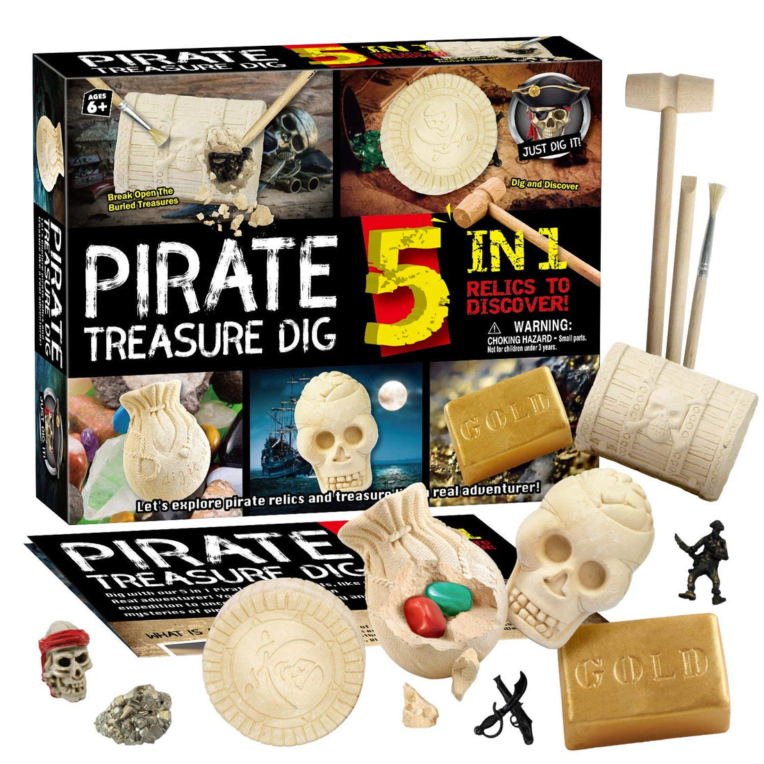 Eduman 5 In 1 Pirate Dig Kit D3135G, 6+
