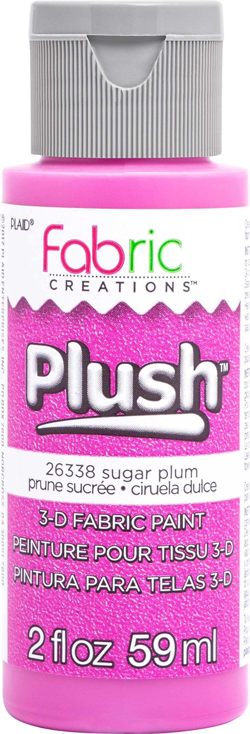 Fabric Creations 3-D Plush Fabric Paint, 2 oz, Sugar Plum