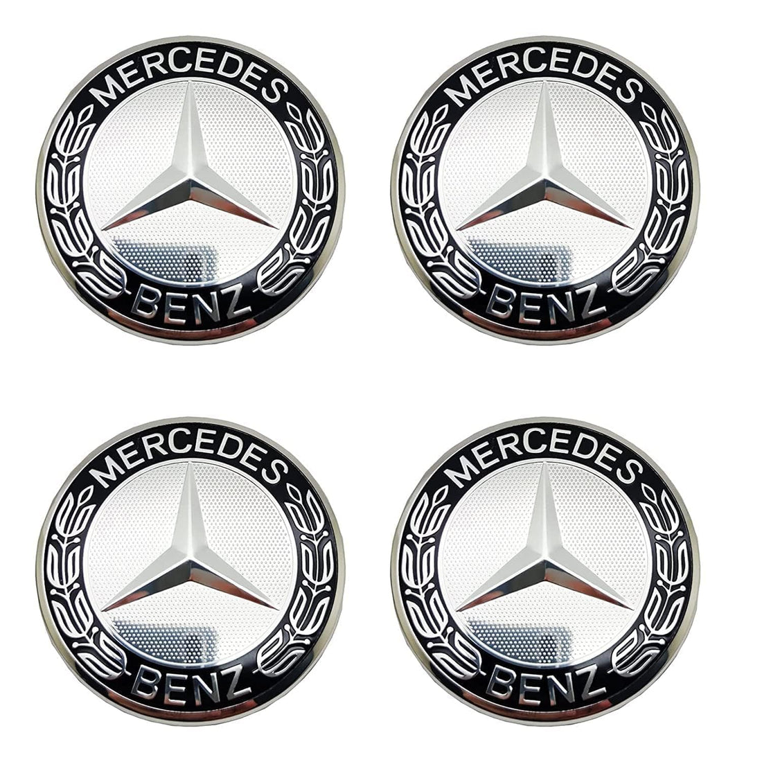 4PCS Car Wheel Center Hub Caps Emblem For Mercedes Benz, 75mm/2.95' Auto Aluminum Alloy Wheel Hub Logo Caps Center Cover Fit For Mercedes-Benz (Color : F)