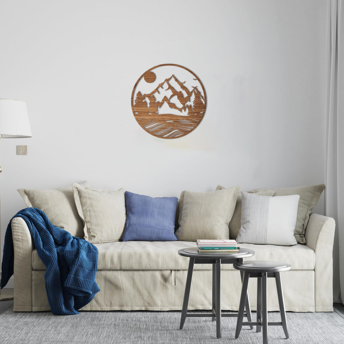 Nature Forest Silhouette wall art 60x60 cm Brown
