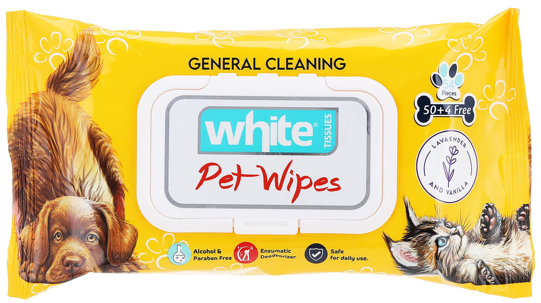 White, pets wipes, 54 pcs