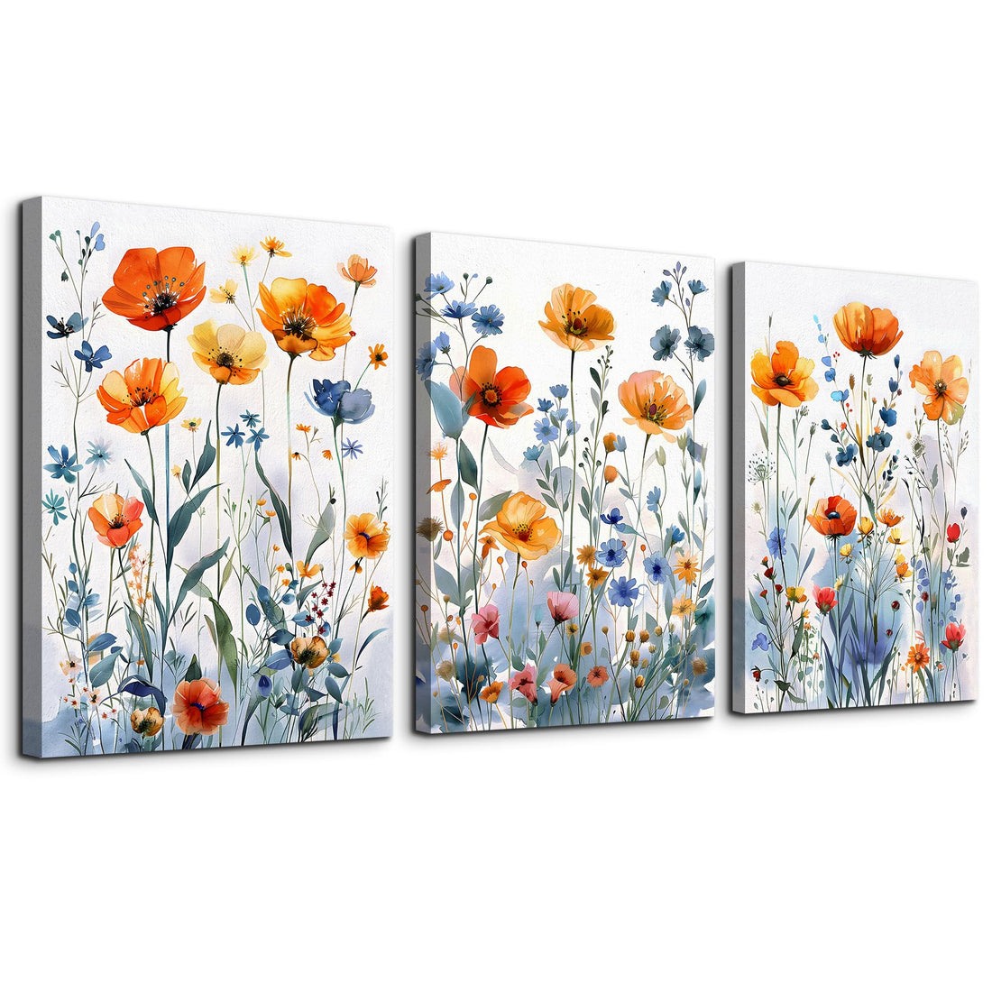 TTHYUEWS Boho Wall Art for Bedroom & Living Room - Modern Wall Decorations for Kitchen, Family Room - 3 Piece Watercolour Paintings & Posters Home Decor