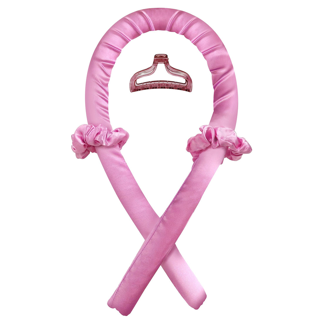 Heatless Curling Iron - Satin & Rubber Material - Creates Beautiful Curls Overnight - No Heat Required, Pink