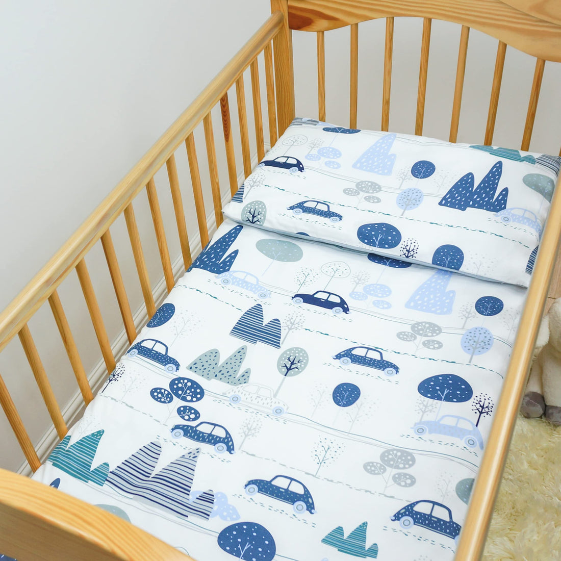 Moro Moro 3 2 Piece Baby Kids Bedding Set 120X90 Cm Duvet Cover & Pillowcase For Toddler Cot (Cars)