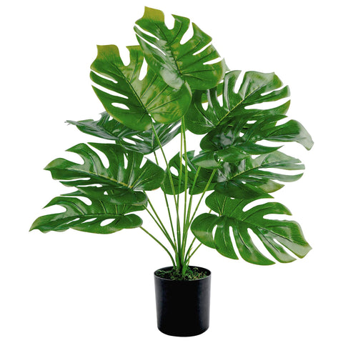 Toopify Artificial Palm Tree, 19" Large Fake Plants in Pot for Indoor and Outdoor Home Office Decor