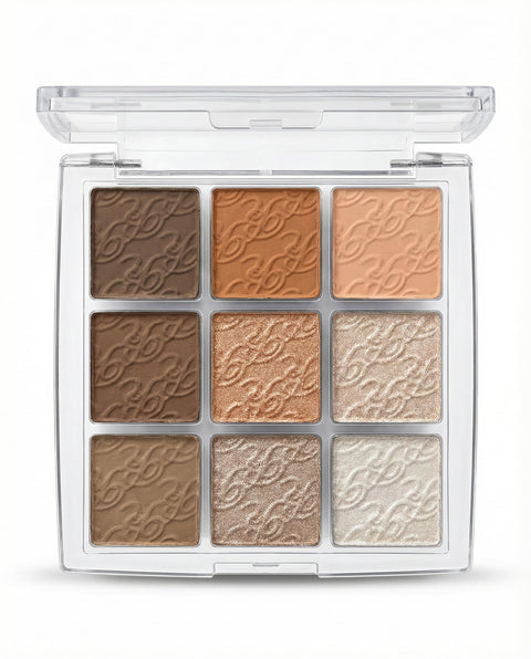 Rose Berry Luxe Eyeshadow Palette, 9 Colour Warm Neutral Tones with Matte and Shimmer Finishes, B