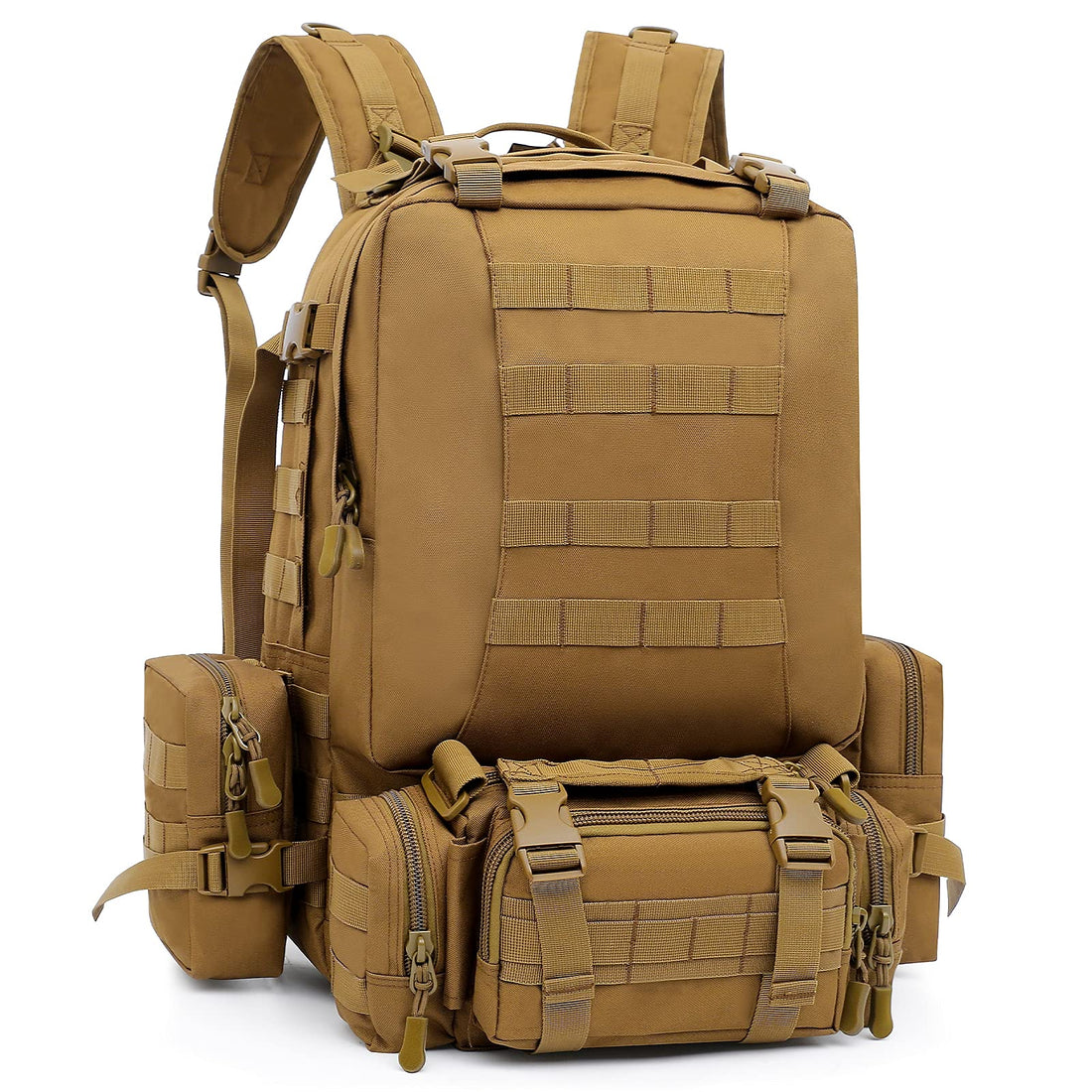 CLORIS 70L Military Tactical Backpack Large Army Rucksack 3 Day Assault Pack Molle Bag Backpacks with 3 Detacheable Tactical Assault Backpacks