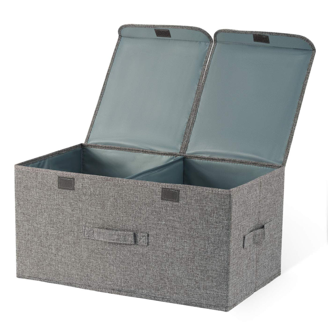 Kcilife Storage Box with Lids Fabric Collapsible Toy box Large Foldable Storage Boxes for Clothes Wardrobe, Closet, Shelf Grey
