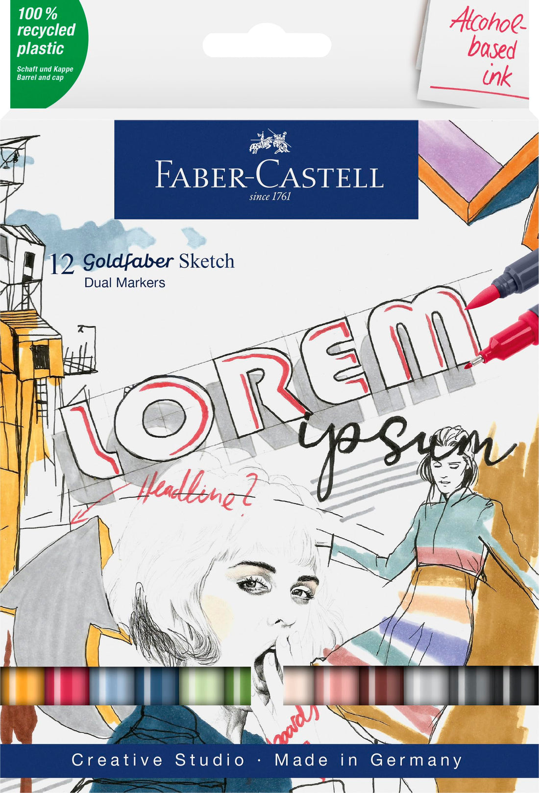 Faber-Castell Goldfaber Sketch Marker 12 Color Set 164712