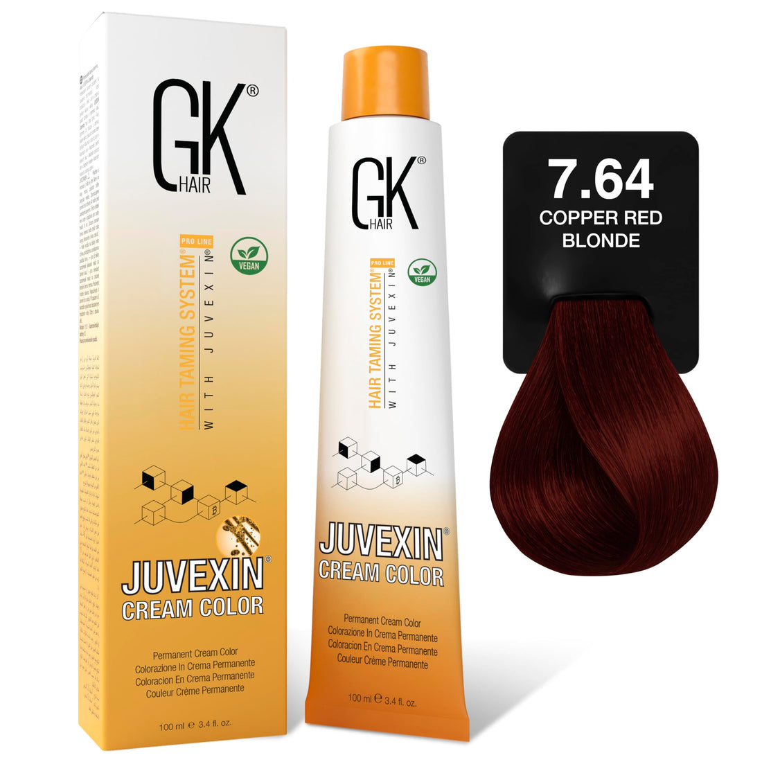 GK Hair Color - 7.64 Copper Red Blonde