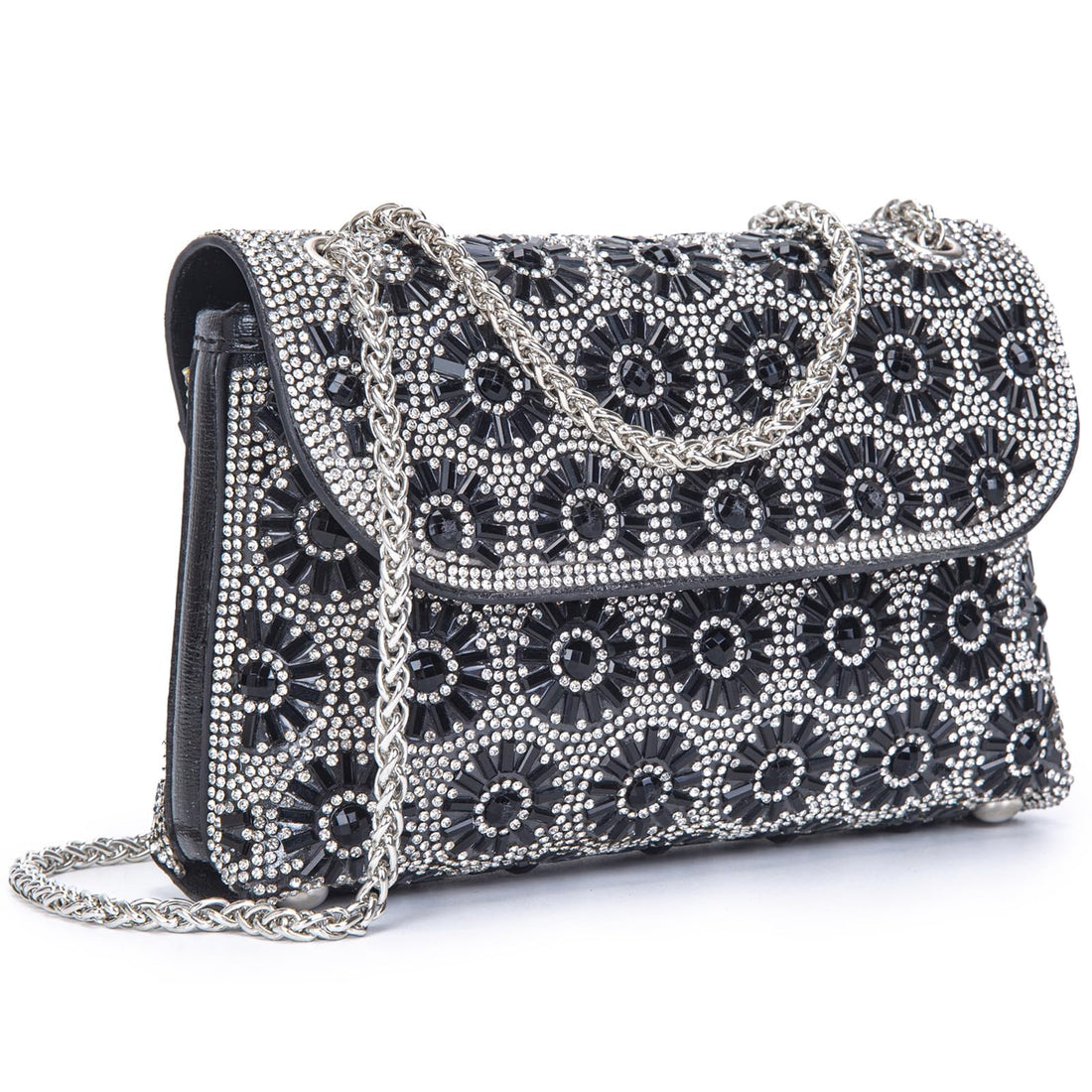 Clutch Purse with Chain and Crystals Rhinestone Decoration, Shoulder Bags Evening Bag Crossbody Bag Purses Handbags with Magnetic Buttons for Women Girls