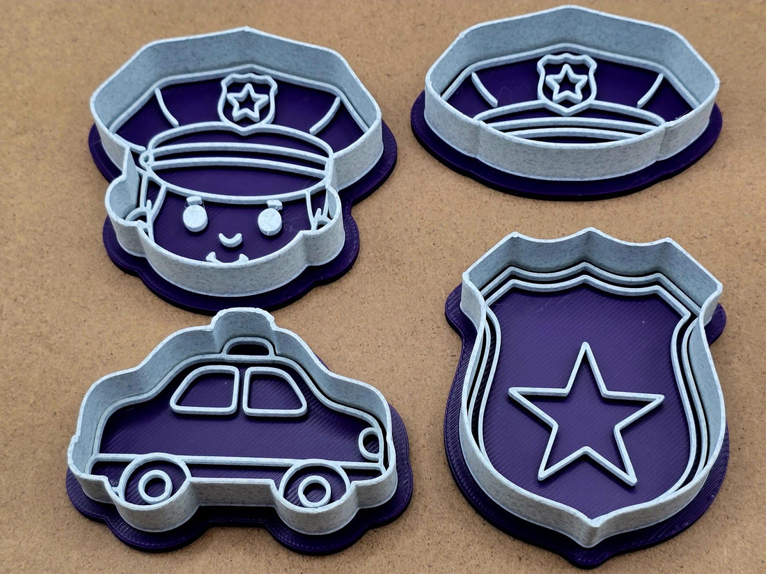 Police Officer Cookie Cutter Stamp Set Playdoh