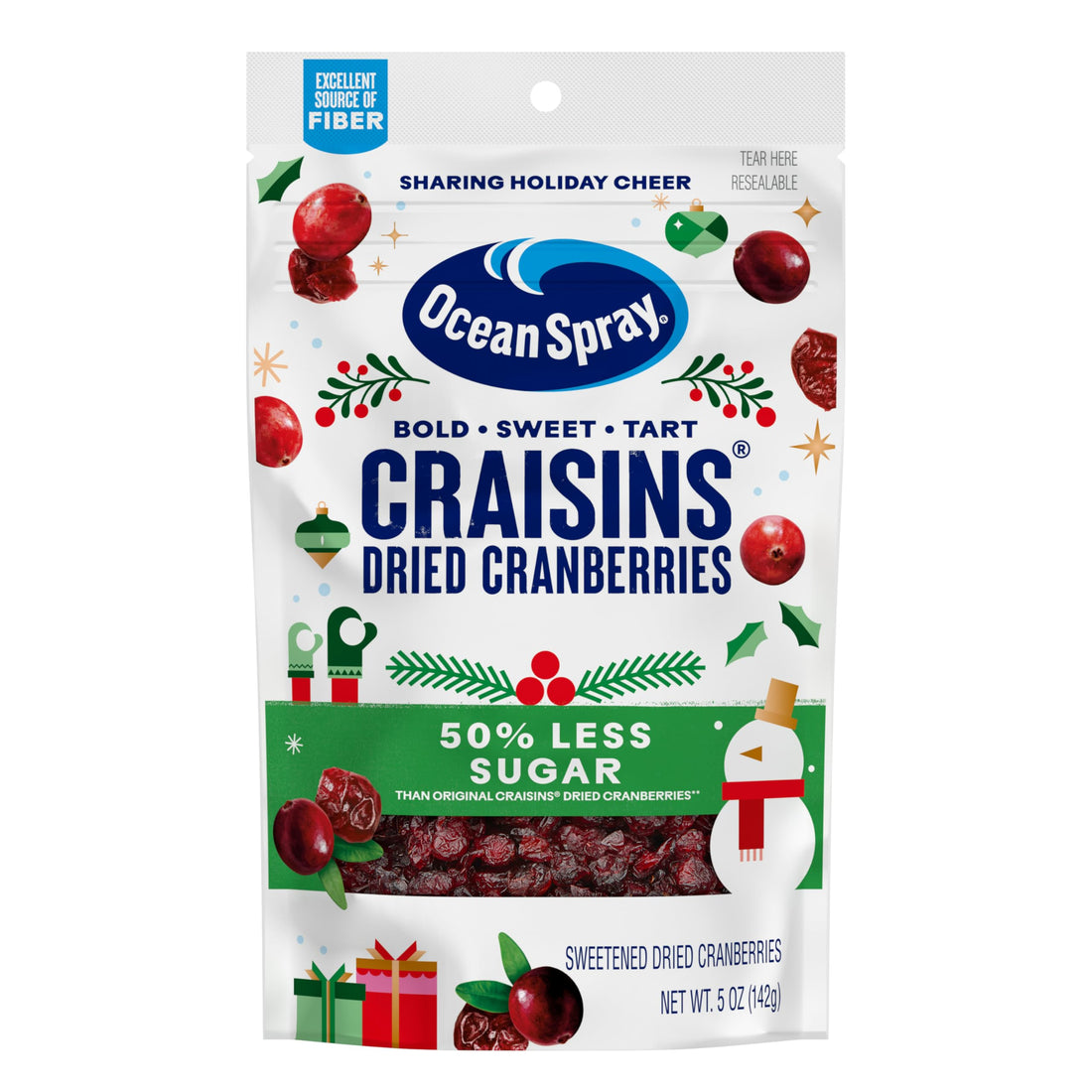 Ocean Spray Craisins Reduced Sugar Dried Cranberries, 5 oz