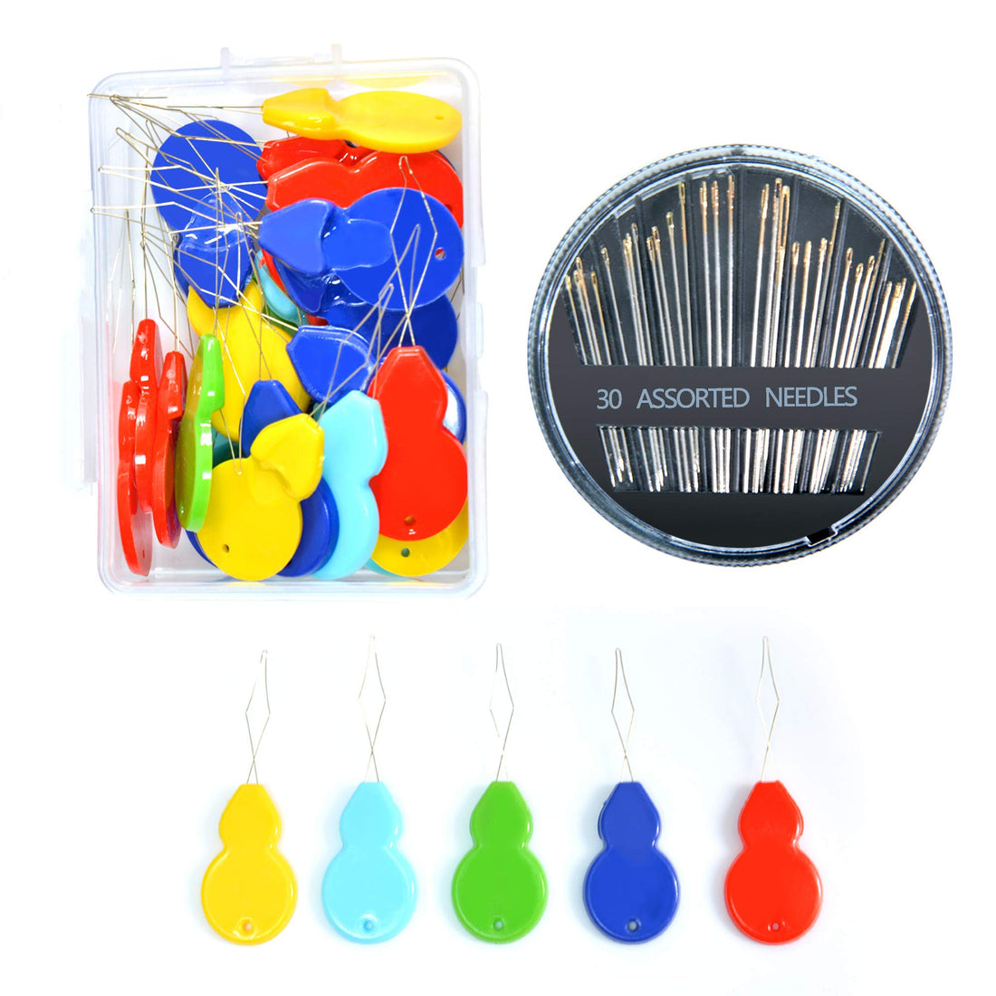 NC 30pcs Needle Threaders for Sewing Machines - Sewing Needle Threader Tool - with 30pcs Assorted Needles