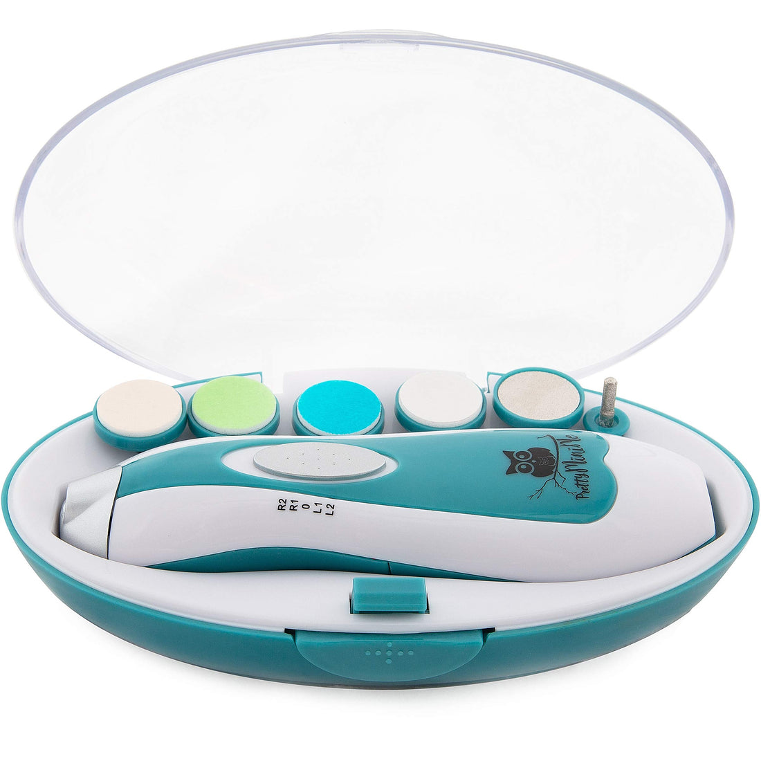 Baby Nail File Electric – Blue Infant Nail Clippers - Boy Baby Nail Trimmer - Safe Fingernail And Toenail Grooming Manicure Kit For Newborn Toddler And Kids - 10 File Tips
