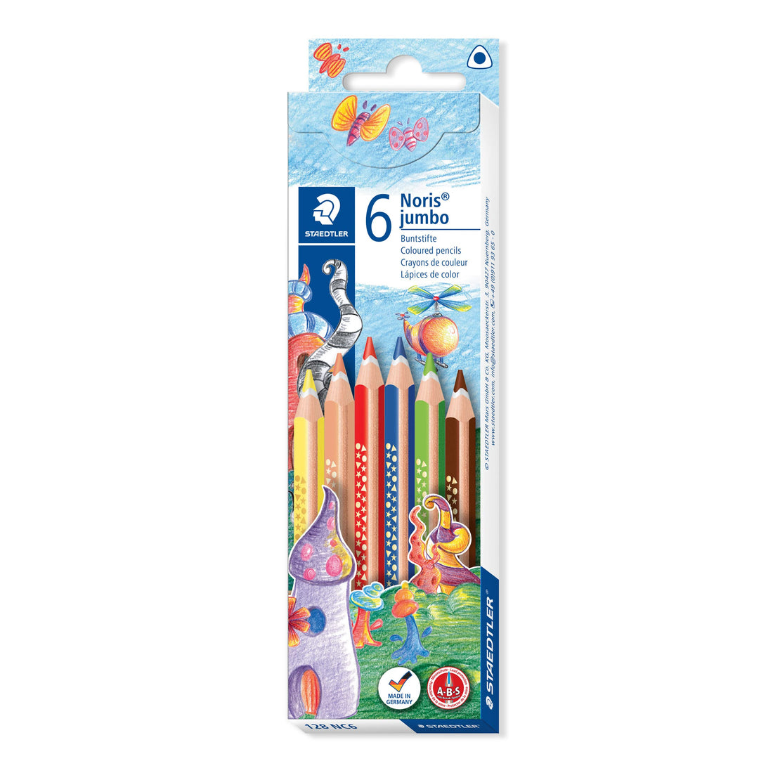 Staedtler noris 128 nc6 jumbo colored pencils - set of 6