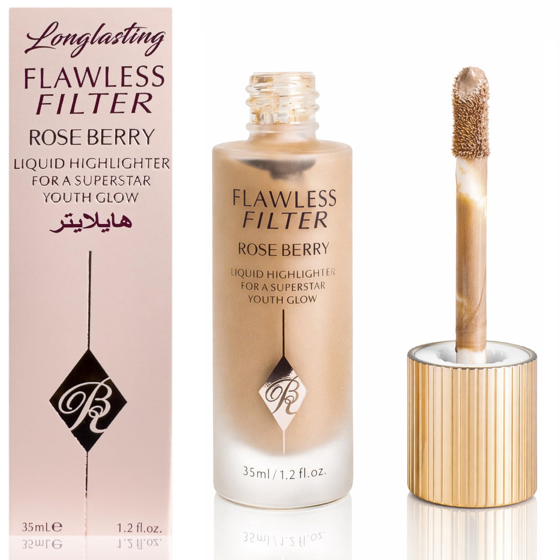 Rose Bery - Highlighter, Flawless Filter, Liquid Highlighter, Long Lasting, 35 ML, Model - RB-HL894 (Light - Medium, 03)