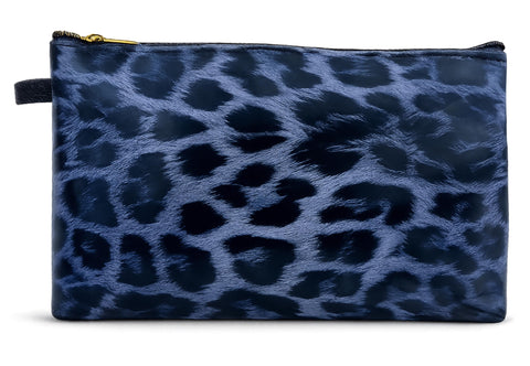 Tiger Style Medium Wristletless Bag - Stylish Handbag For Makeup & Cosmetic & Accessories, Lightweight Travel Clutches For Women (Navy Blue)