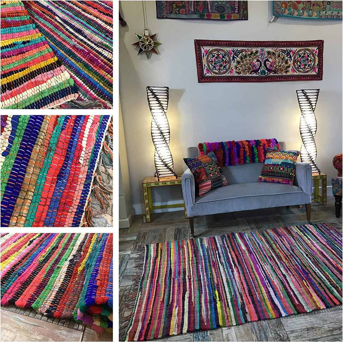 Egypt Antiques Intex Large Rug Multicolor 2X3 Handmade