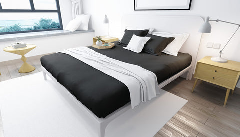 Bed N Home, Fitted bed sheet, Set - 3 Pieces - Black (140x200cm)