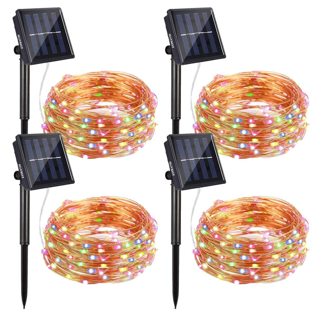 Copper Wire Waterproof 50 LEDs Solar String Fairy Light (Multicolor)- Pack of 4