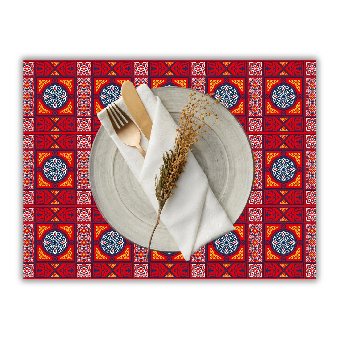 Ramadan Placemats Disposable Paper – Premium Couche Finish Islamic Table Mats for Iftar & Eid Decoration – Elegant Geometric & Lantern Designs for Dining Parties (8, Cairo Royale)