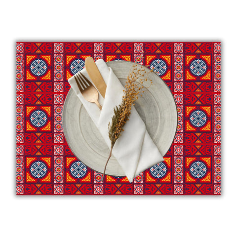 Ramadan Placemats Disposable Paper – Premium Couche Finish Islamic Table Mats for Iftar & Eid Decoration – Elegant Geometric & Lantern Designs for Dining Parties (8, Cairo Royale)