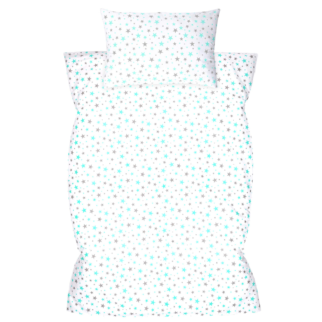 Moro Moro 3 2 Piece Pcs 100% Cotton kids, Toddler, Baby, Children Bedding Set duvet Cover: 100 X 135 Cm, Pillowcase: 40 X 60 Cm, For Children Bedcotbedbed Duvet Cover, Pillowcase - Stars Turquoise