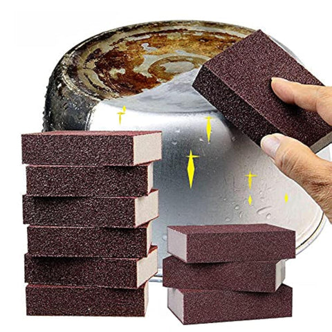 10 Pack Nano Carborundum Sponges Elite Nano Emery Sponges Cleaning Pads Carborundum Brusher and Rust Sand Scrubbers for Kitchen Cleaning Pots and Pans