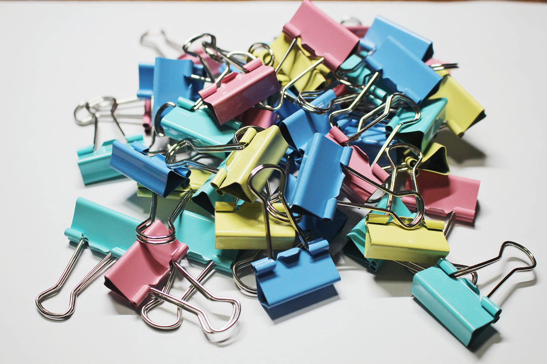 RIXING 1 Inch Colored Binder Clips, 48pcs, Metal, Multicolor