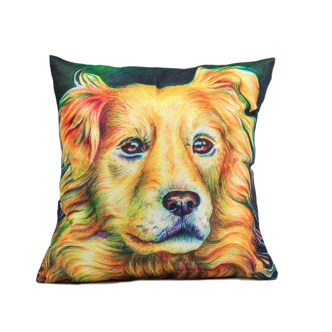Dog Pillowcase Golden Retriever Cotton Linen Throw Pillow Cases Decorative Cushion Cover Square Pillow Covers for Car Sofa Gift Home Decor 18 X 18 Inch