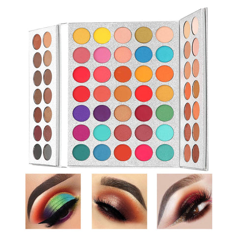 Beauty Glazed Professional Makeup 63 Colours eyeShadow Palette Powder With Profession Makeup Brushes Set and Powder Blender Gorgeous Me Cosmetics Perfect Color eye Shadow Tray Set